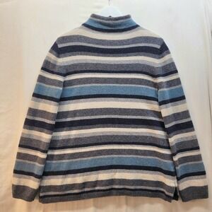 Anthropologie Tabitha Webb Large Striped Turtleneck Sweater Lambswool Blend